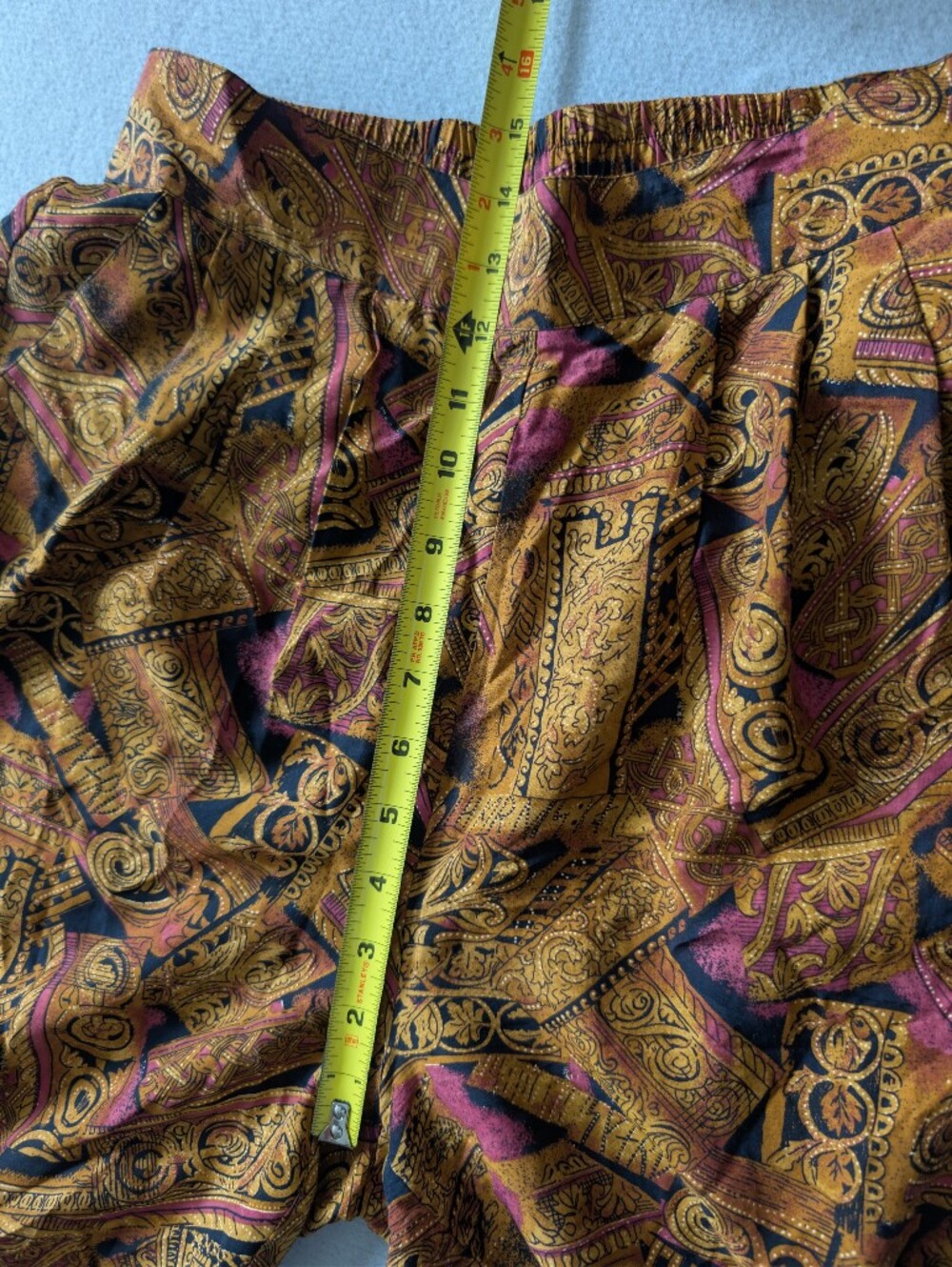 Vintage Maximalist High Waisted Baroque Print Trousers Mob Wife Sz 10 Medium - Picture 10 of 15
